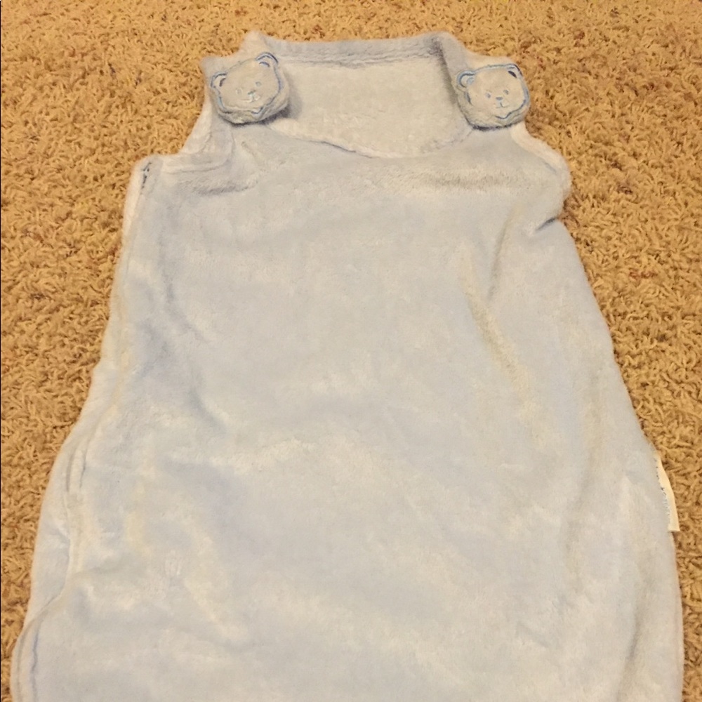 Kiddopotamus body swaddler.  Light blue. Side zip.